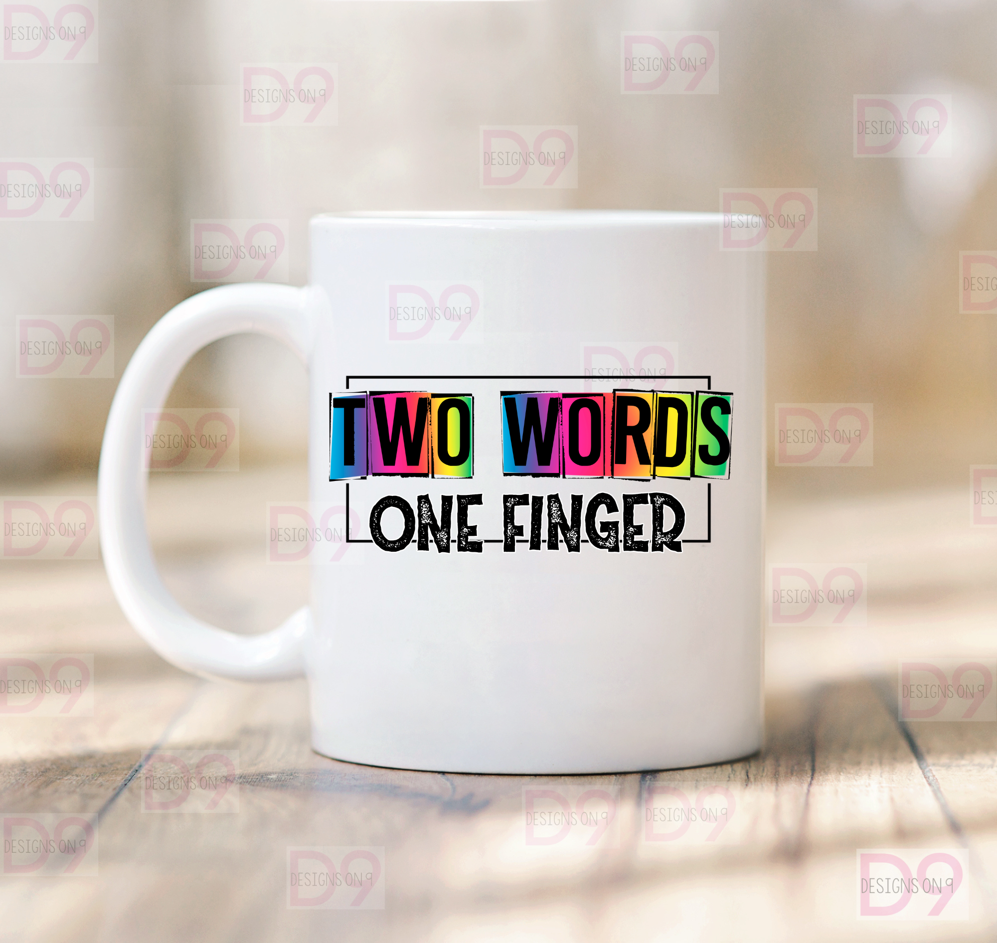 2 Words 1 Finger Mug